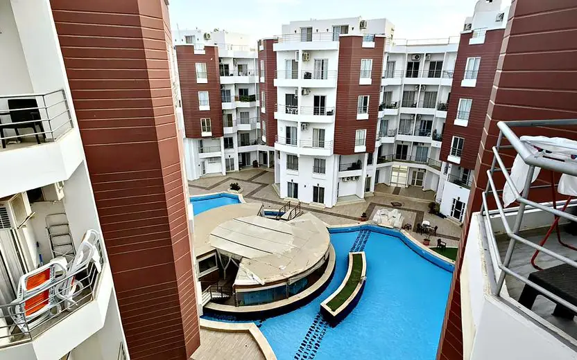 Courtyard from the kitchen balcony