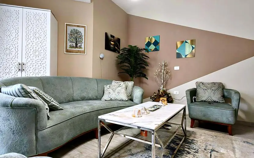 Sofa, armchairs and coffee table
